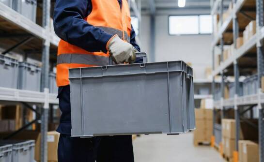 Jak uchwyty, masa i kształt pojemnika formatu 60×40 wpływają na kręgosłup pracownika