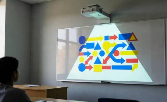 Jak współczynnik rzutu decyduje o szerokości obrazu i ustawieniu projektora w klasie