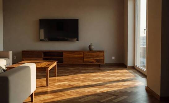 Jak rozplanować drewniane meble w warszawskim salonie, gdy łączy wypoczynek, RTV i przechowywanie