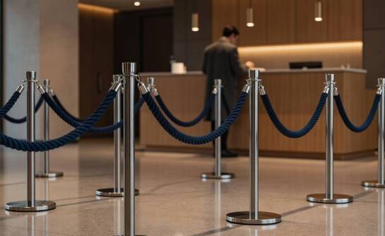 Taśma czy sznur w hotelowych systemach odgradzających — kiedy które rozwiązanie ma sens