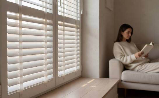 Wie weiße Farbtöne und matte Oberflächen das Licht bei Holzjalousien verändern