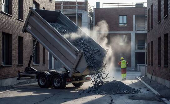 Wie ein Dreiseitenkipper die Entladung von Schüttgütern auf der Baustelle verändert