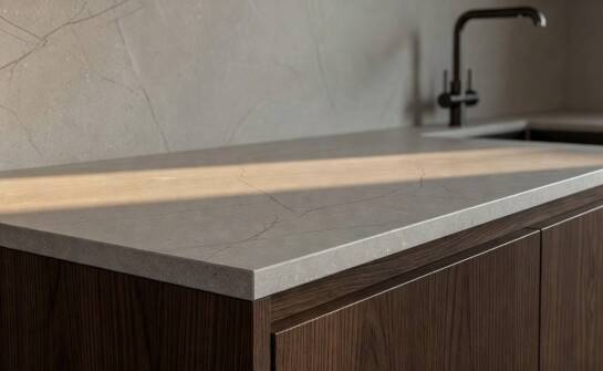 Ceramiczny blat w projekcie kuchni — jak światło i kolor decydują o odbiorze zabudowy