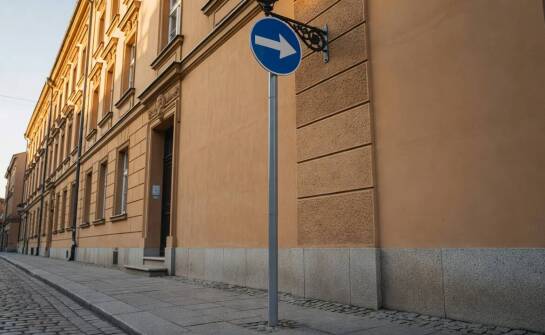 Jak ustawić znaki pionowe w wąskich ulicach i przy ciasnej zabudowie we Wrocławiu