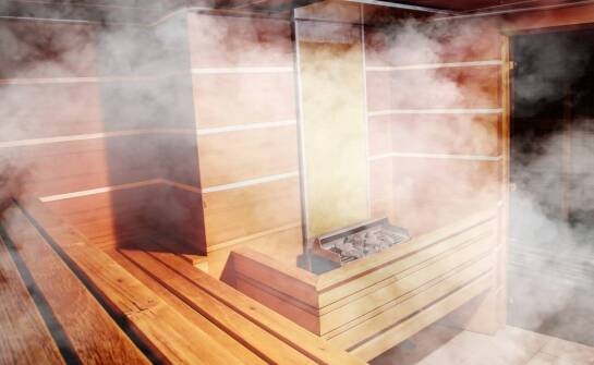 Sauna aus Polen als Teil eines modernen Gartens