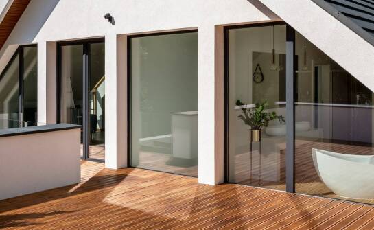 Außenfensterverkleidung aus Aluminium als Element modernen Designs