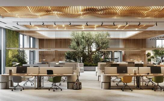 Mobilne ściany z roślin- szybki sposób na podział przestrzeni i poprawę akustyki w biurze.