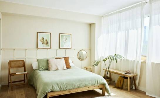 Zestawienie kolorystyczne pościeli z łapaczem snów 160x200 z innymi elementami wnętrza