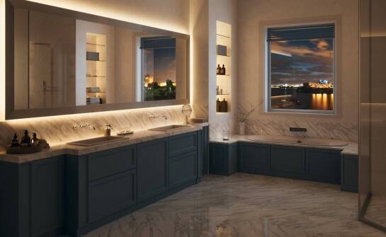 Wpływ uchylnych luster na optyczne powiększenie przestrzeni w łazience