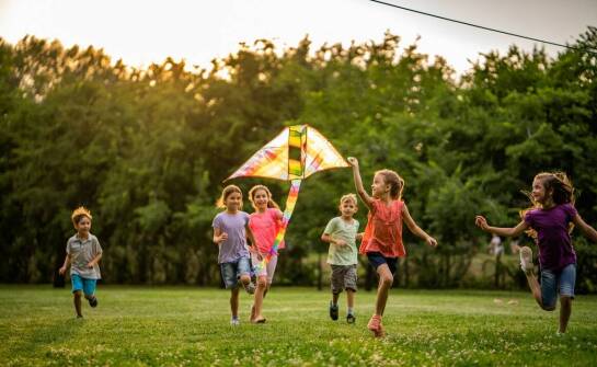 Zjazd linowy i inne atrakcje dla dzieci na terenie naszych domków.