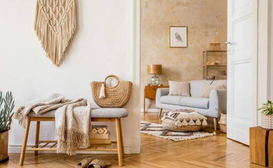 Dąb cappuccino molti jako podstawa do aranżacji wnętrz w stylu boho.