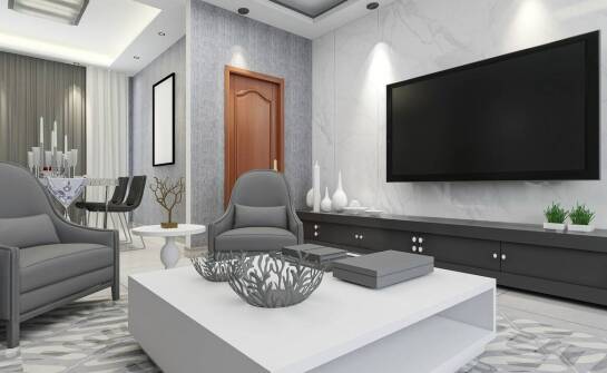 Biały stolik w stylu glamour przy sofie: proporcje, kształt i materiał