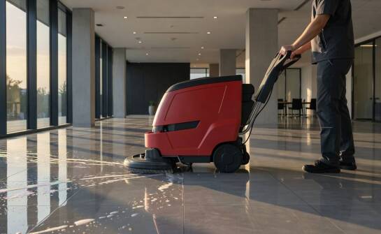 Jak dobór akumulatora wpływa na wydajność automatu szorującego Numatic przy myciu płytek