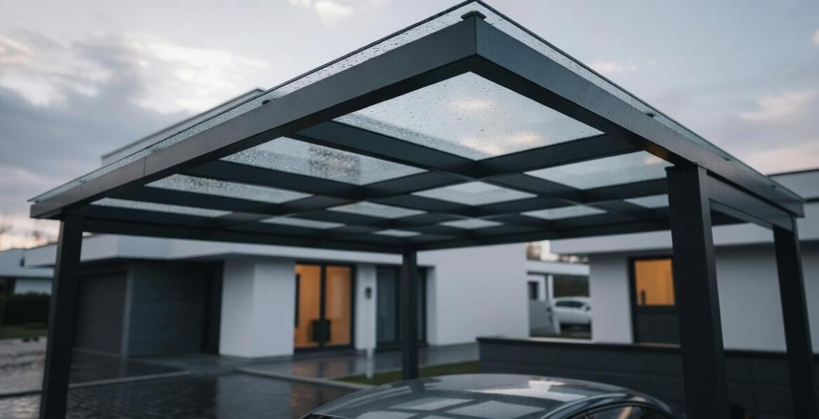 Wie ein verglaster Carport das Fahrzeug schützt und das tägliche Parken am Haus erleichtert