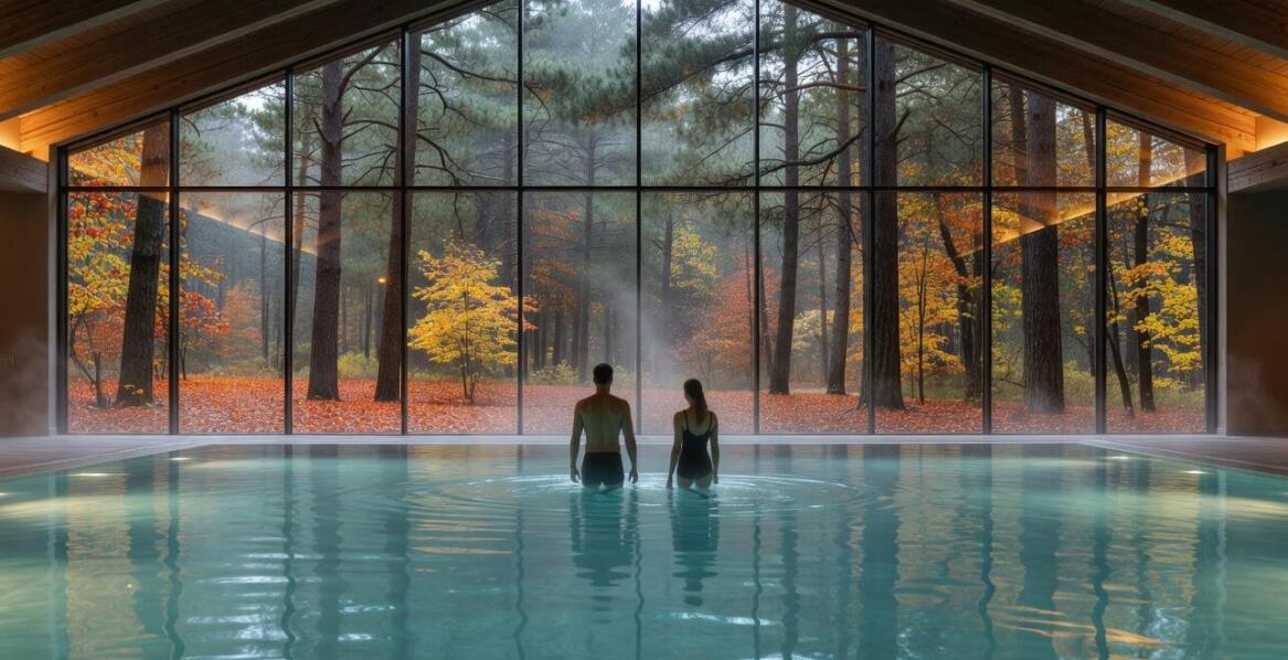 Basen z widokiem na las w leśnym hotelu SPA — jak zmienia wypoczynek rodzin i par